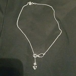 Infinity anchor lariout style necklace